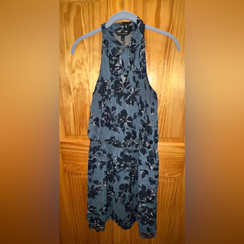 Banana Republic Halter top tie neck floral dress Sz 4